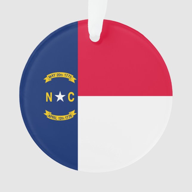 North Carolina State Flag Design Decor Ornament (Front)