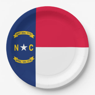 North Carolina State Flag Design Decor Paper Plate