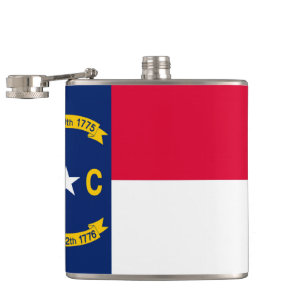 North Carolina State Flag Design Hip Flask