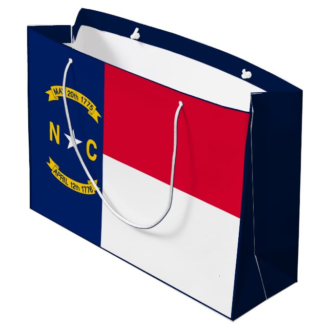 North Carolina State Flag Design Large Gift Bag (Back Angled)