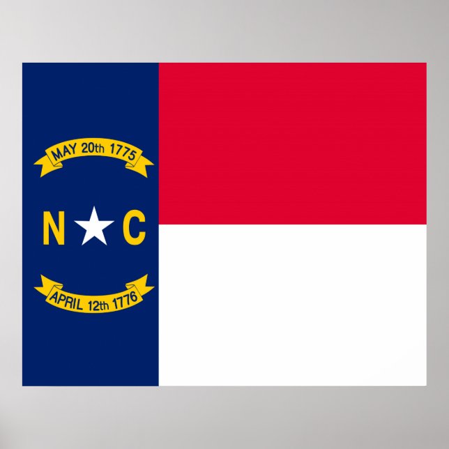 North Carolina State Flag Design Poster (Front)