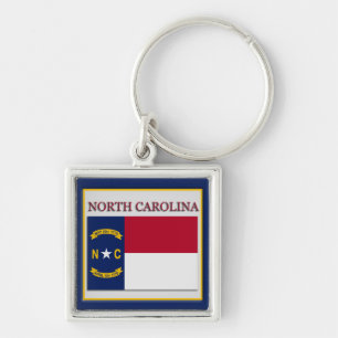 North Carolina State Flag Design Premium Keychain