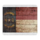 North Carolina State Flag on Old Wood Grain