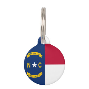 North Carolina State Flag Pet Tag