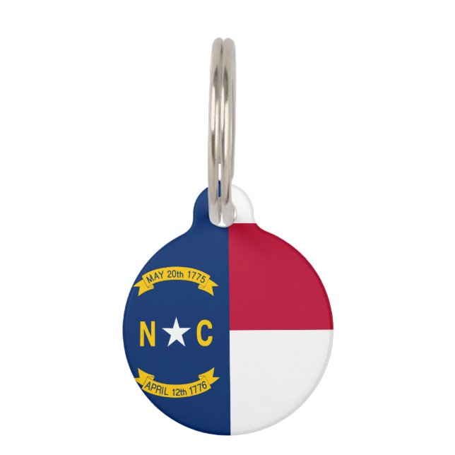 North Carolina State Flag Pet Tag (Back)