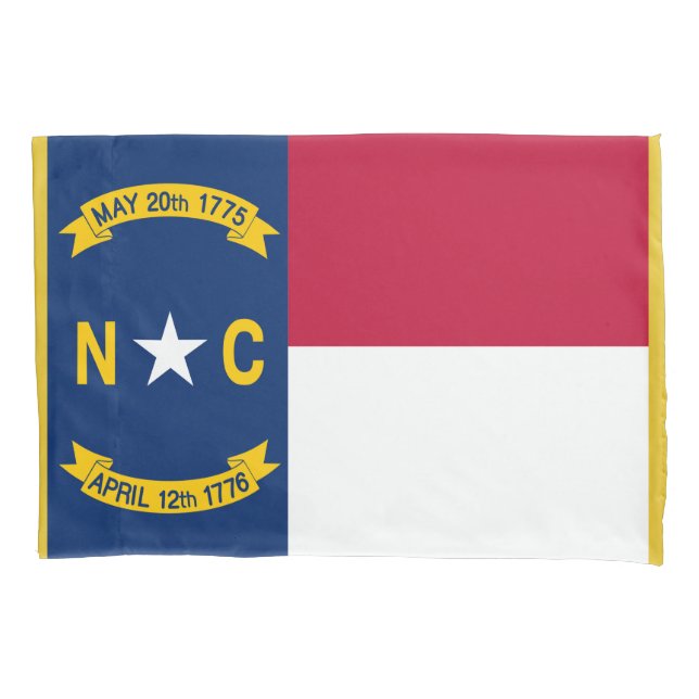 North Carolina State Flag Print Patriotc Pillowcase (Front)