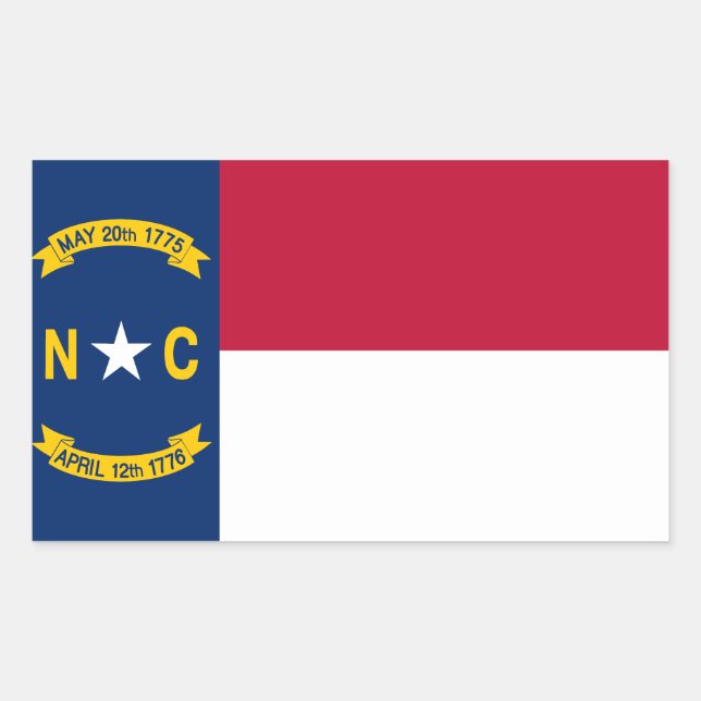 North Carolina State Flag Rectangular Sticker (Front)