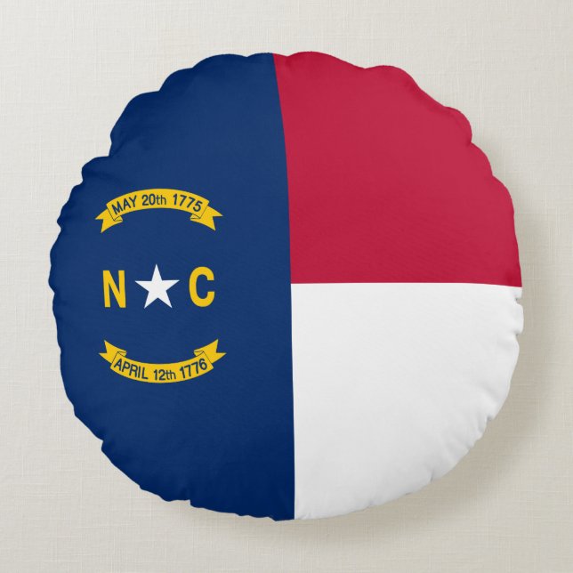 North Carolina State Flag Round Cushion (Front)