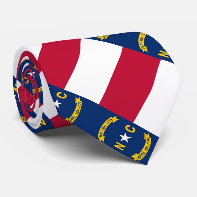 North Carolina State Flag Tie (Rolled)