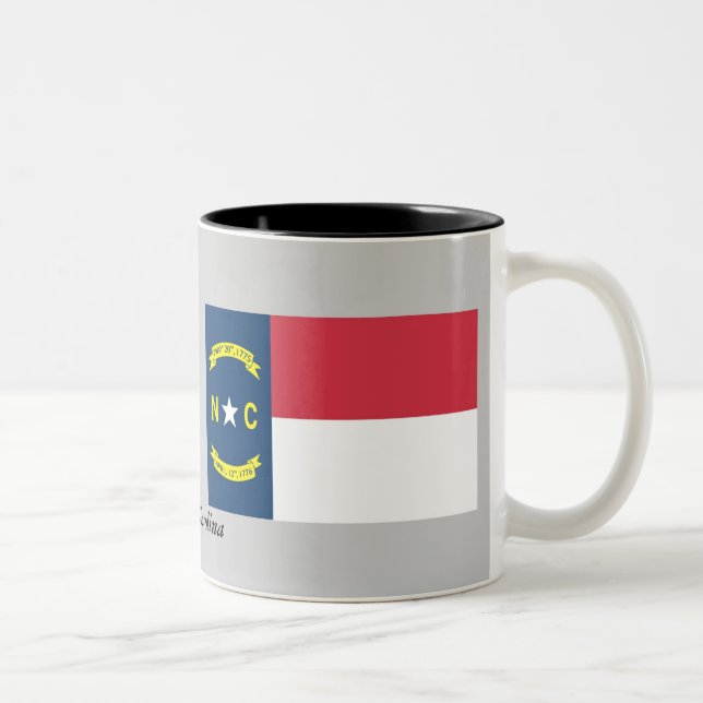 North Carolina State Flag Two-Tone Coffee Mug (Right)