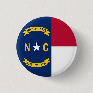 North Carolina State Flag USA 3 Cm Round Badge