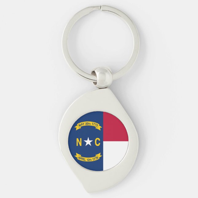 North Carolina State Flag USA Key Ring (Front)