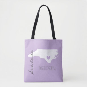 North Carolina State map  personalize name Tote Bag