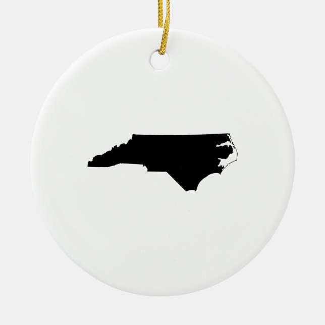 North Carolina State Outline Ceramic Tree Decoration (Front)