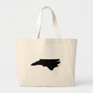 North Carolina State Outline Large Tote Bag