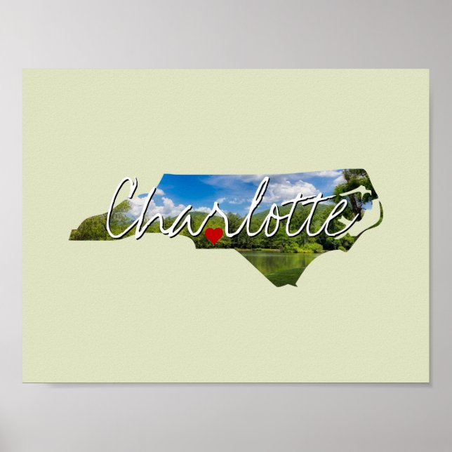 North Carolina State Photo insert and town name Poster (Front)
