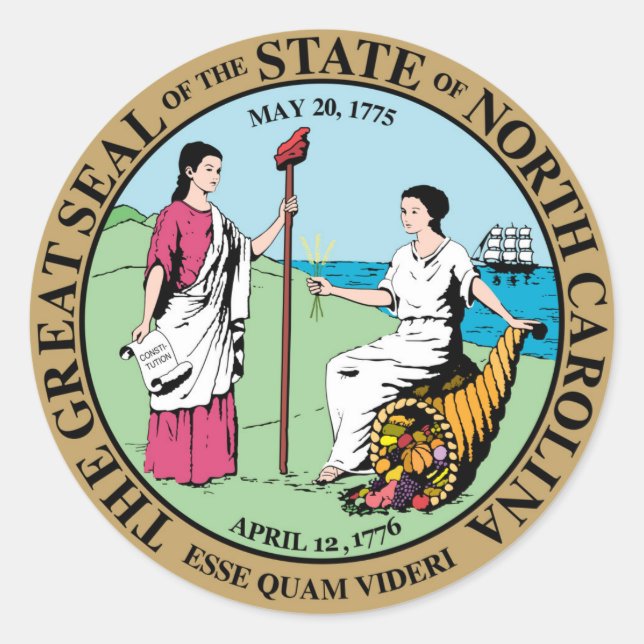 North Carolina state seal america republic symbol (Front)