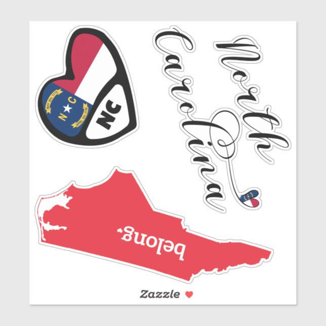 North Carolina State, Sheet of Die Cut Stickers (Sheet)