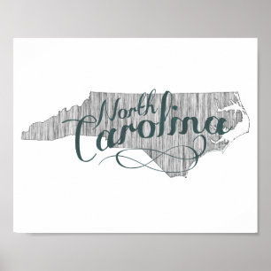 North Carolina State Typography Poster