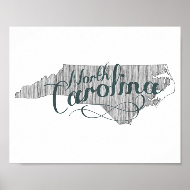 North Carolina State Typography Poster (Front)