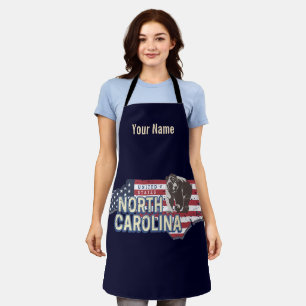 North Carolina State United States Map USA Vintage Apron