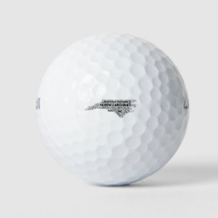 North Carolina State Word Cloud Golf Balls