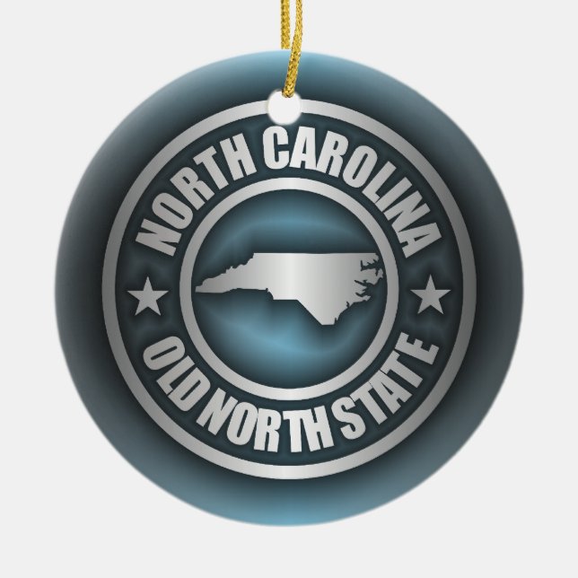 "North Carolina Steel 2" Ceramic Tree Decoration (Front)