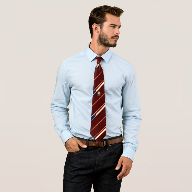 North Carolina stripes flag Tie (In Situ)