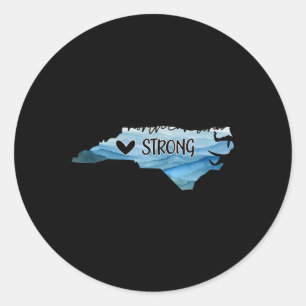 North Carolina Strong With Nc State And Love North Classic Round Sticker