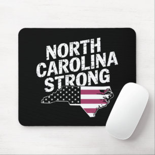 North Carolina Strong With NC State And USA Flag Mouse Mat