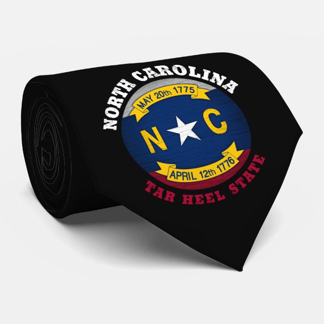 NORTH CAROLINA TAR HEEL STATE FLAG TIE (Rolled)