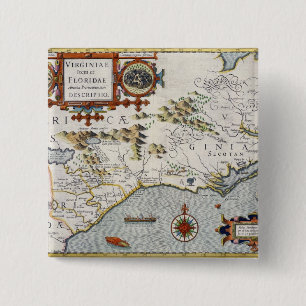 North Carolina, titled 'Virginiae item et Floridae 15 Cm Square Badge