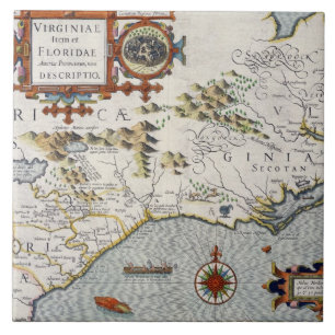 North Carolina, titled 'Virginiae item et Floridae Tile