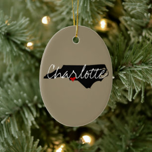 North Carolina Town Ceramic Tree Decoration