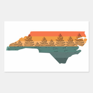 North Carolina Tree Silhouette Rectangular Sticker