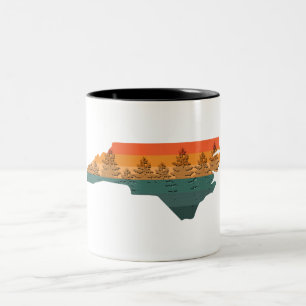 North Carolina Tree Silhouette Two-Tone Coffee Mug