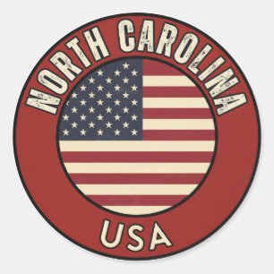 North Carolina United States of America Classic Round Sticker