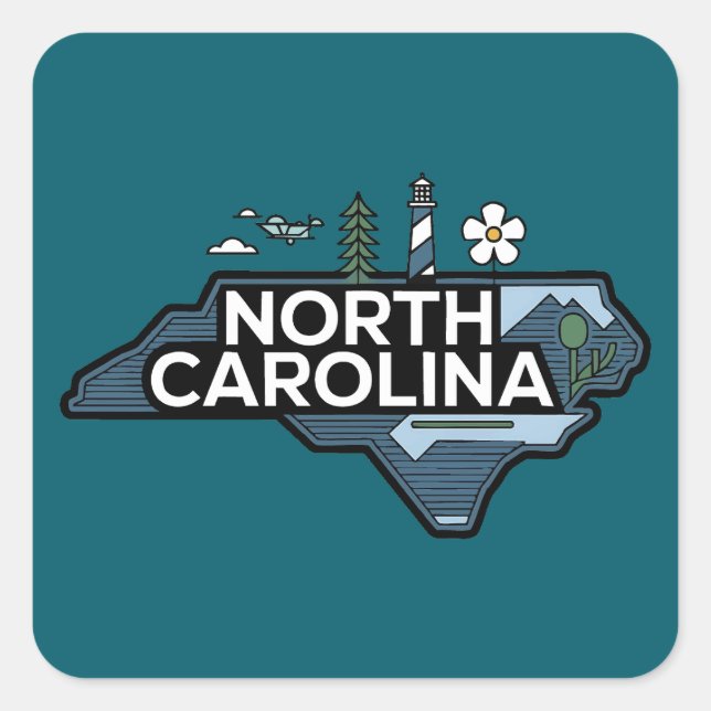 North Carolina, United States of America Square Sticker (Front)