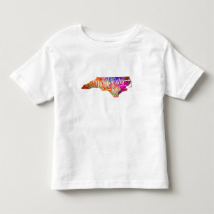 North Carolina US State in watercolor text cut out Toddler T-Shirt