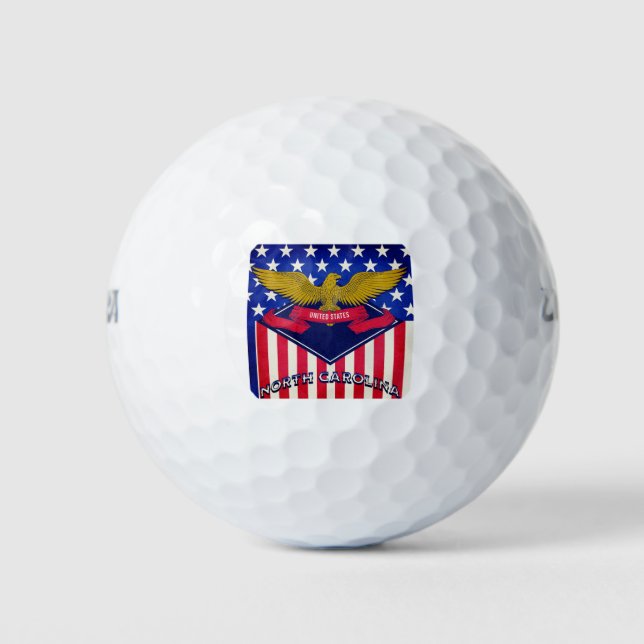North Carolina USA Flag Golf Balls (Front)