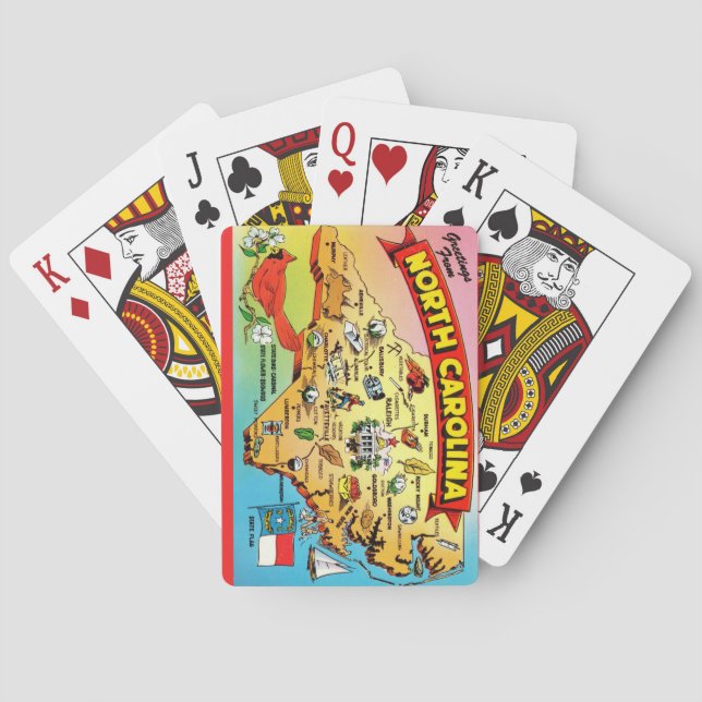  North Carolina Vintage Map Playing Cards (Back)