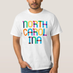 North Carolina Vintage Retro Pop Art Colourful Typ T-Shirt