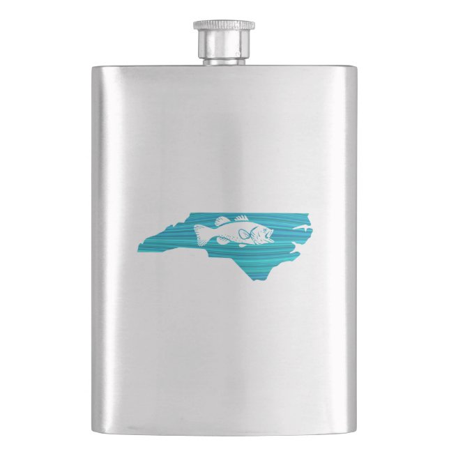 North Carolina Wave Fishing Hip Flask (Front)