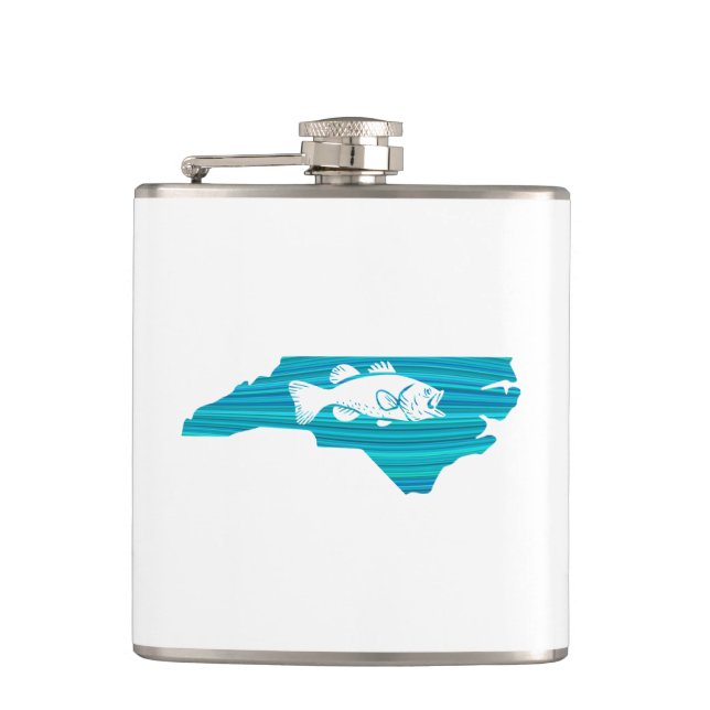 North Carolina Wave Fishing Hip Flask (Front)