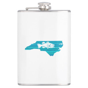 North Carolina Wave Fishing Hip Flask