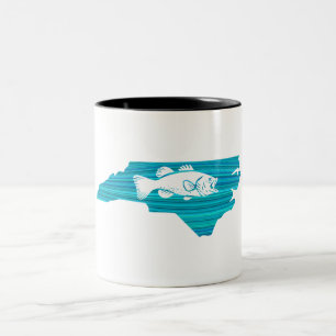 North Carolina Wave Fishing Two-Tone Coffee Mug