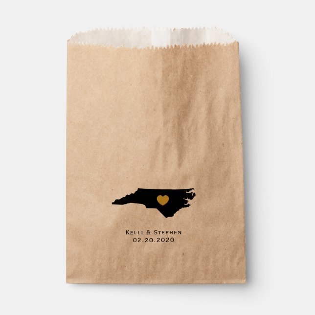 North Carolina Wedding Favour Treat Sacks Gift Bag (Front)