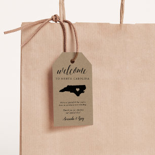 North Carolina Wedding Welcome Gift Tags