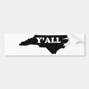North Carolina Yall Bumper Sticker