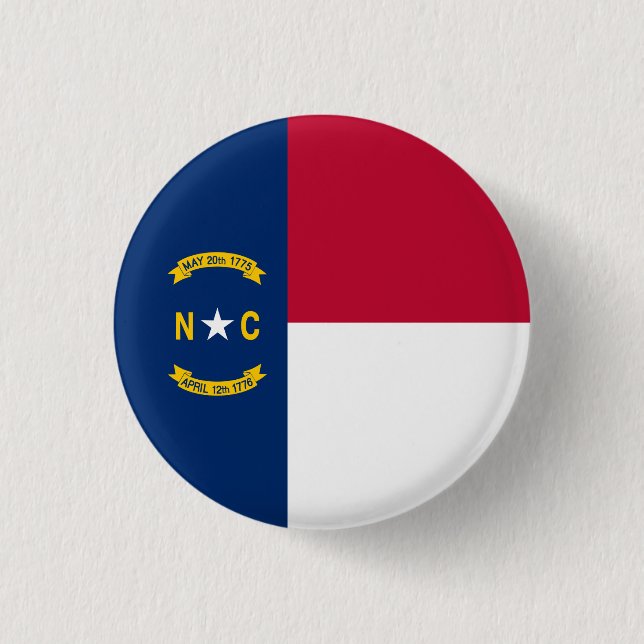 North Carolinian Flag, Flag of North Carolina 3 Cm Round Badge (Front)